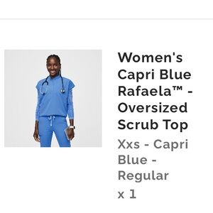 FIGS Rafaela Oversized Scrub Top - Limited Edition Capri Blue